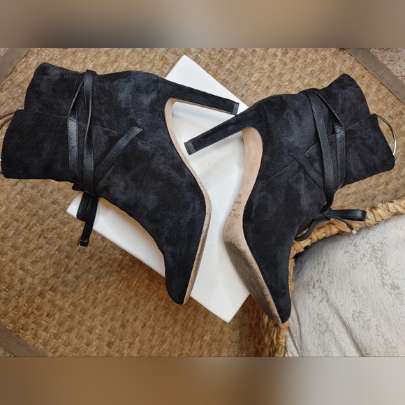 JIMMY CHOO Dalal Leather-Trimmed Supple Suede Ankle Boots EU 38.5 US 8.5 - Picture 8 of 16